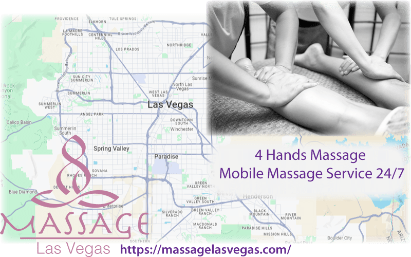 Las Vegas Nevada map two massage therapists 4 Hands Massage