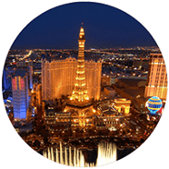 aerial view of Las Vegas hotels